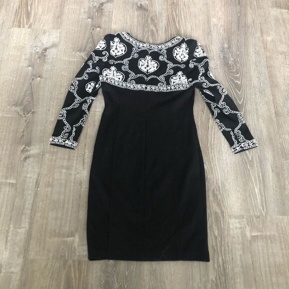 Vintage Adrienne Vittadini Petite Sz 2 Black Sheath Beaded Elegant Dress Womens - Picture 11 of 12